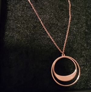 pure 14k Rose Gold  Moving CIRCLES Link Necklace 1